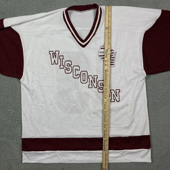 Vintage Wisconsin Hockey Jersey WI WAHA Size XL - Picture 9 of 10
